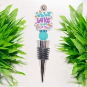 Self Love Beaded Wine Bottle Stopper